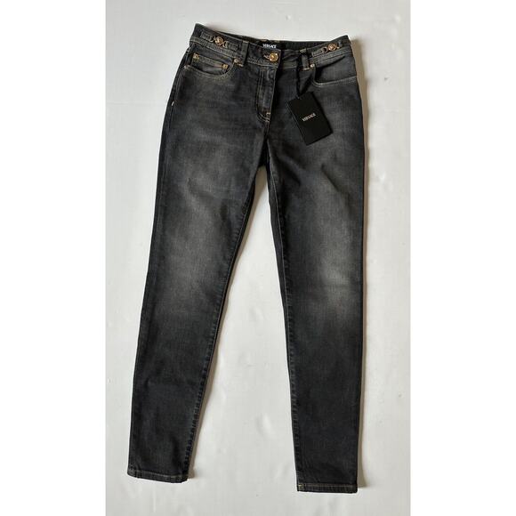 Versace Women's Stone Washed Denim Gray Jeans Size 28 US Italy 1013135 NWT $950